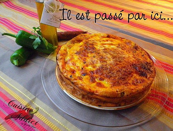 Quiche colorée au chorizo