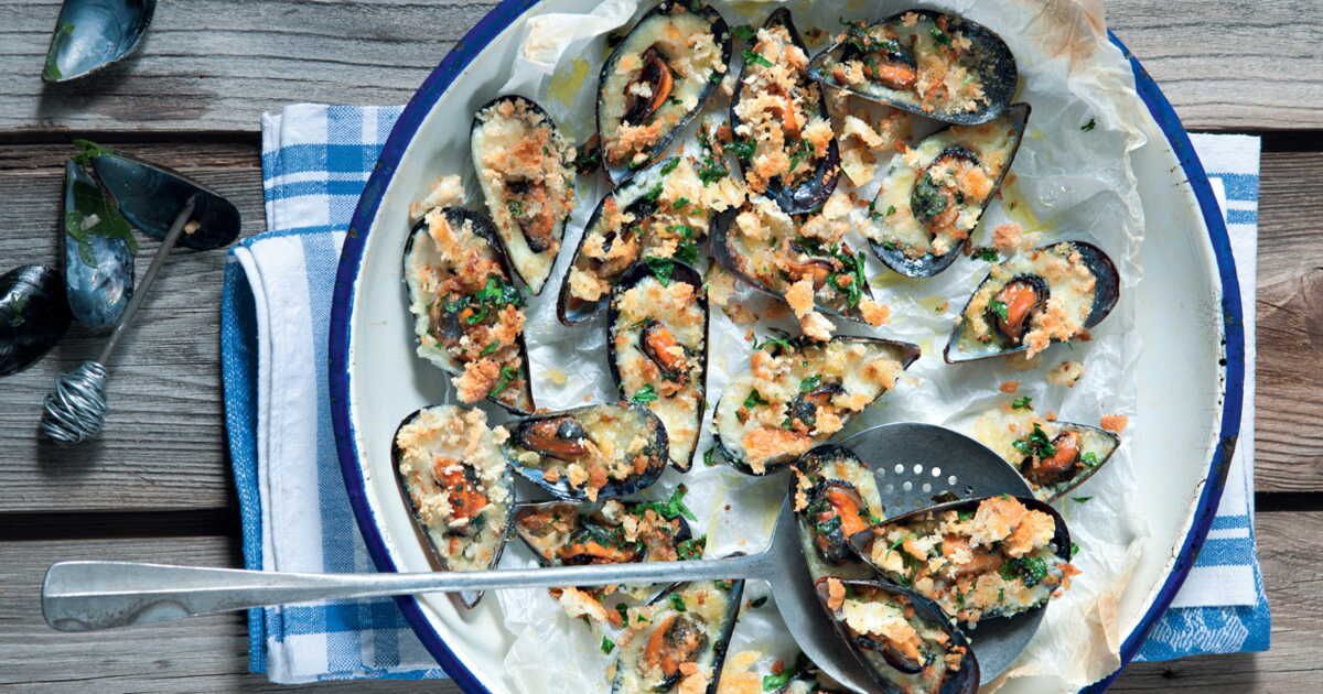 Moules gratinées au parmesan