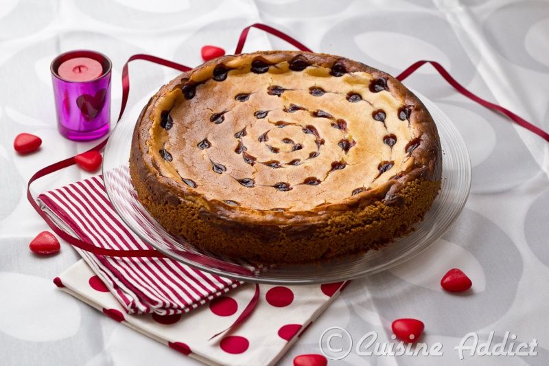 Cheesecake chocolat blanc et framboise
