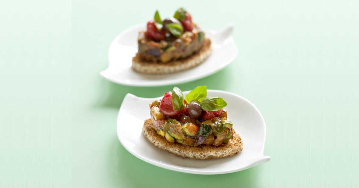 Une tartine de ratatouille revisitée pour vos apéritifs