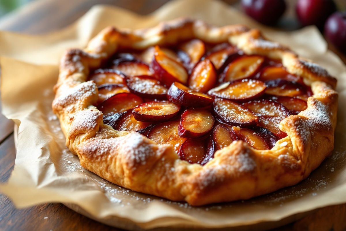 découvrez la tarte rustique aux prunes, le dessert d'automne incontournable