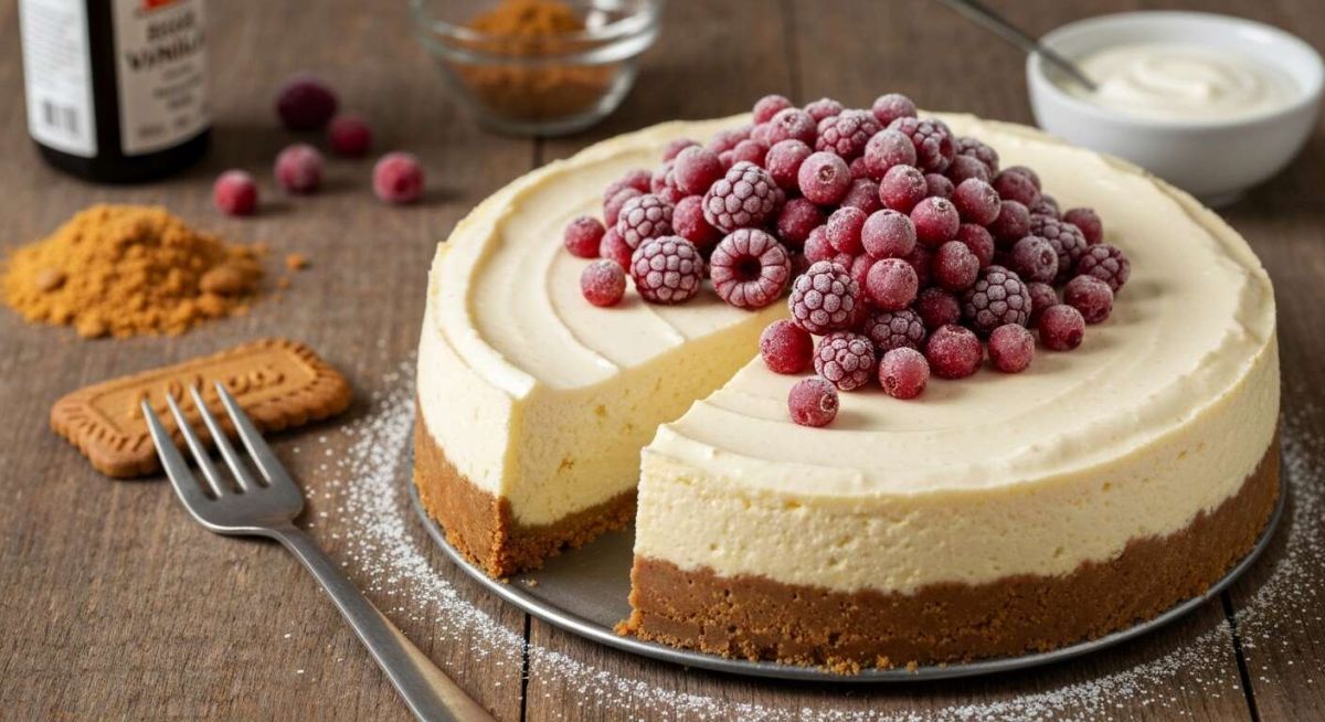 Un cheesecake aux spéculoos et fruits rouges à tomber