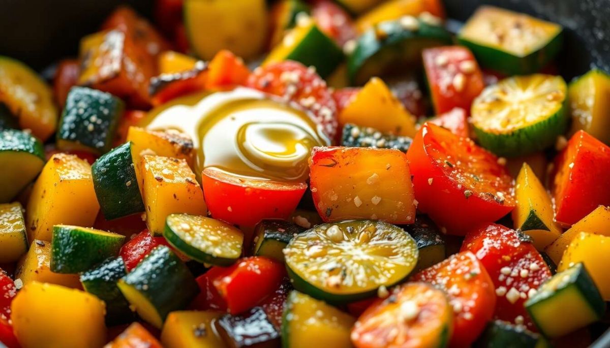 Découvrez la poêlée de courgettes et poivrons : un plat familial savoureux