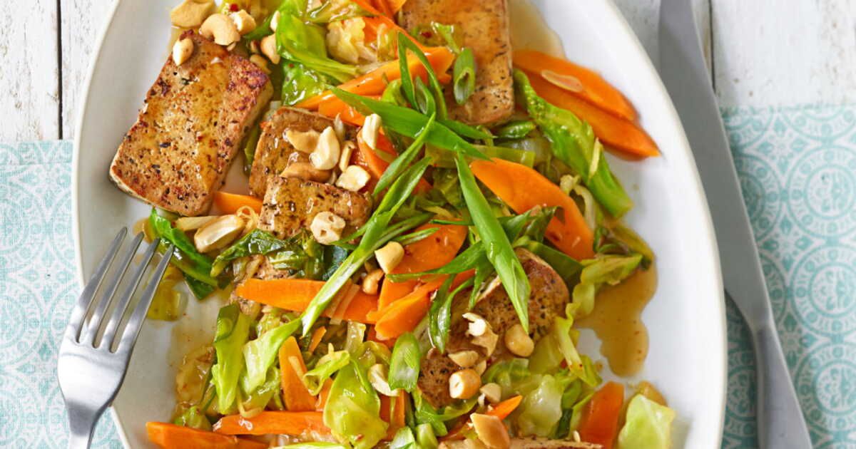 Tofu mariné sauté à l'asiatique