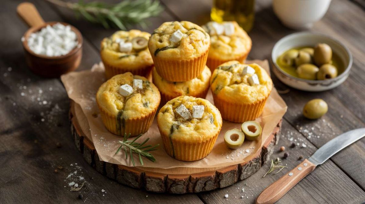 Des muffins salés feta-olives pour égayer vos apéros d'été