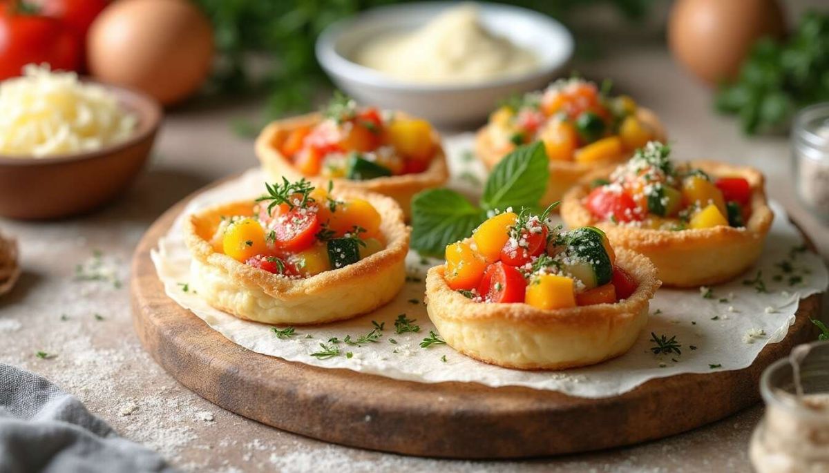 Savoureuses mini-tartelettes aux légumes et fromage : un délice santé à découvrir
