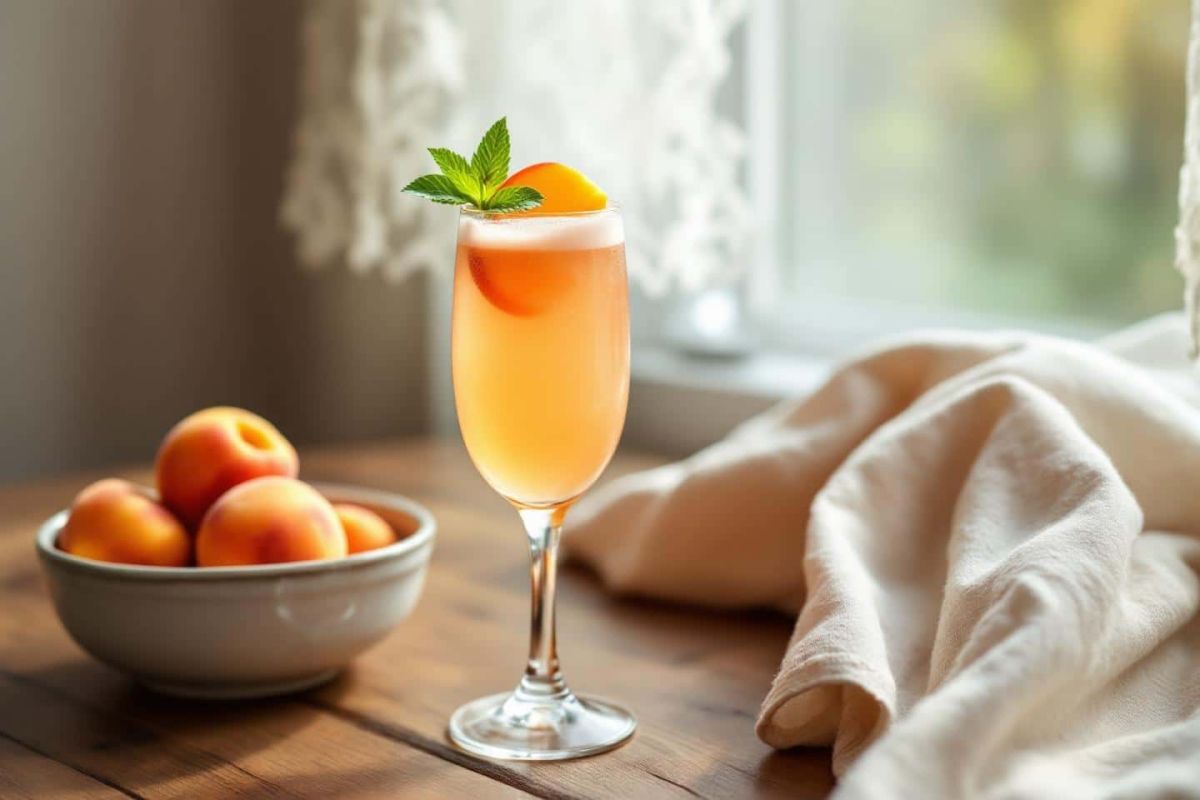 un jour, un cocktail : bellini à la pêche juteuse