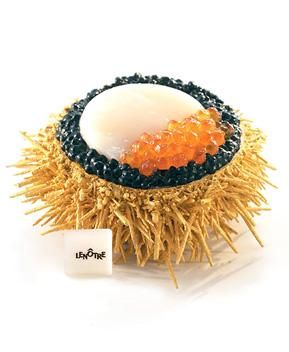 Un oursin doré pour une entrée festive chez Lenôtre