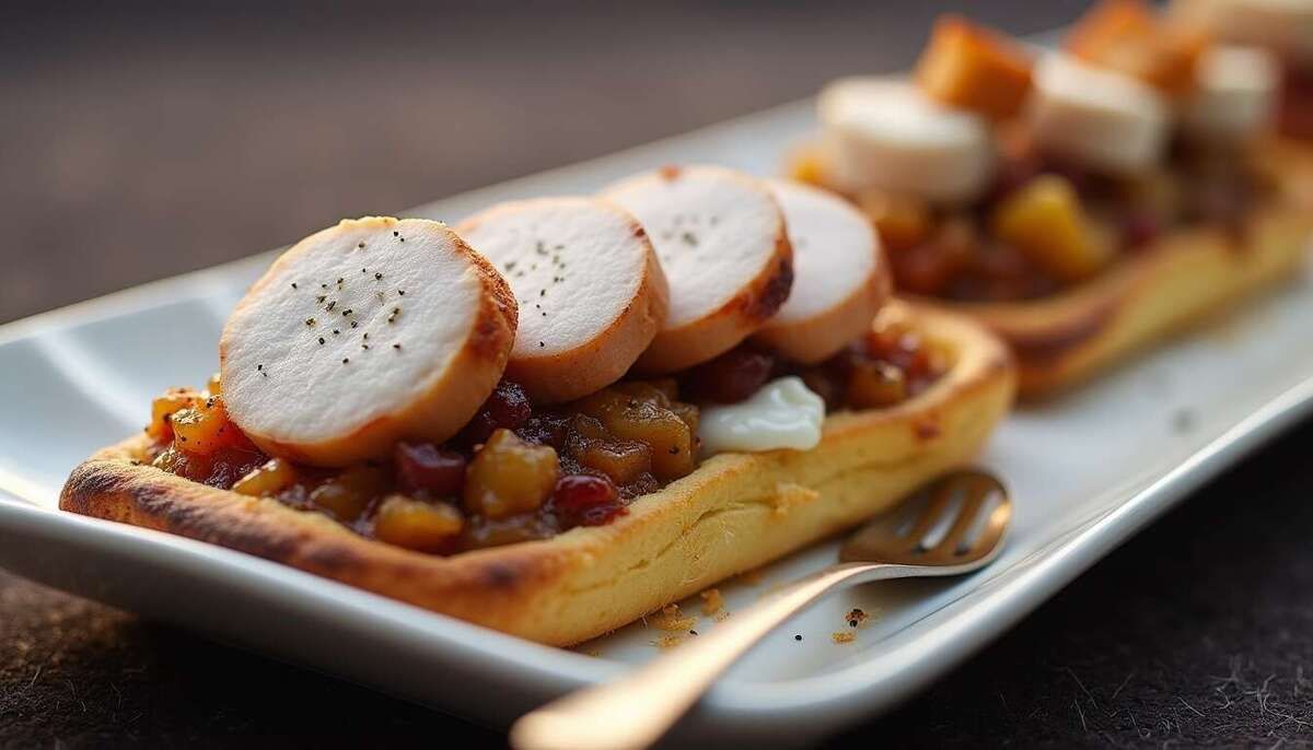 Un feuilleté raffiné : boudin blanc et chutney de figue à la clé