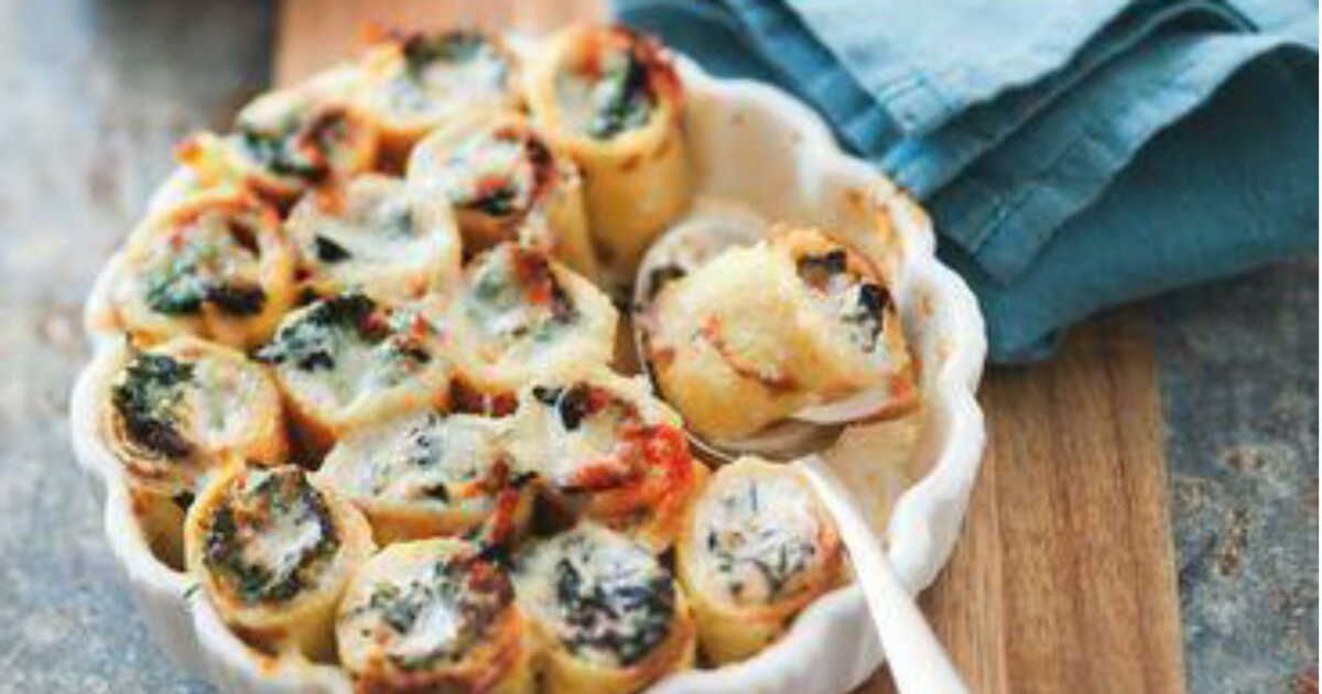 Un délicieux gratin de crêpes aux épinards et ricotta à savourer