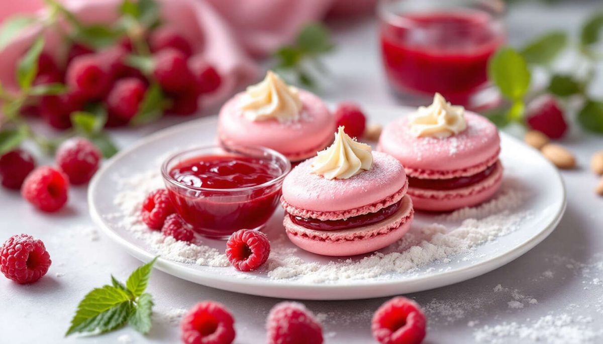 Des macarons à la framboise : un délice à la française